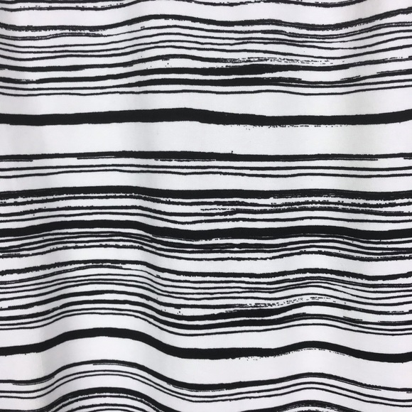 Ann Taylor Shift Dress Size 4P Stripe Black White - Picture 3 of 8